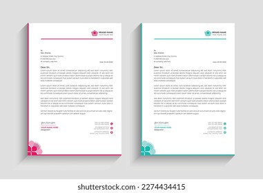 minimal corporate business letterhead template design