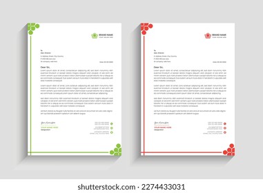 
minimal corporate creative abstract elegant letterhead design template for Business, Letterhead template with blue, yellow, green,  pink color, Letterhead template in flat style. 