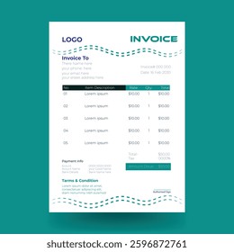 Minimal corporate creative invoice design template