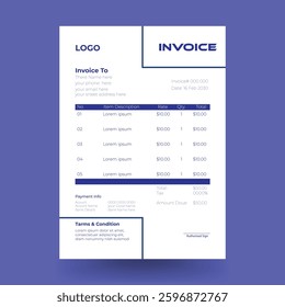 Minimal corporate creative invoice design template