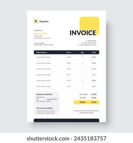 Vorlage für minimales Corporate-Invoice-Design