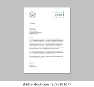 Minimal Corporate Letterhead Layout Template. Professional Corporate Letterhead Design Template. Company Stationery, Latter head Flyer Design