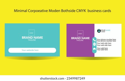 Minimal Corporate Modern Bothside business cards 