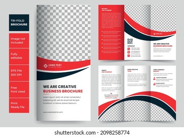 Minimal corporate trifold business brochure design template, booklet, a4 brochure, annual report, project proposal, product catalog