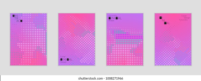 Minimal cover banner template. Geometric halftone gradient texture. Futuristic abstract modern pattern with halftone color effect creating digital art.