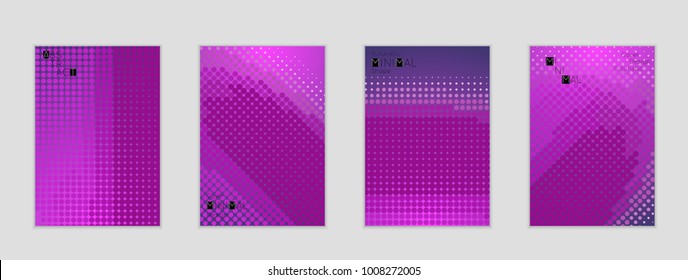 Minimal cover banner template. Geometric halftone gradient texture. Futuristic abstract modern pattern with halftone color effect creating digital art.
