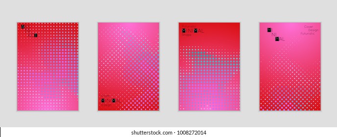Minimal cover banner template. Geometric halftone gradient texture. Futuristic abstract modern pattern with halftone color effect creating digital art.