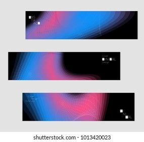 Minimal cover banner template. Geometric halftone colorful gradient texture. Futuristic abstract modern pattern with fluid colors creating digital art. Fluid gradient shape with transparent blend.