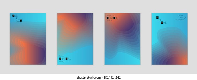 Minimal cover banner template. Geometric halftone colorful gradient texture. Futuristic abstract modern pattern with fluid colors creating digital art. Fluid gradient shape with transparent blend.