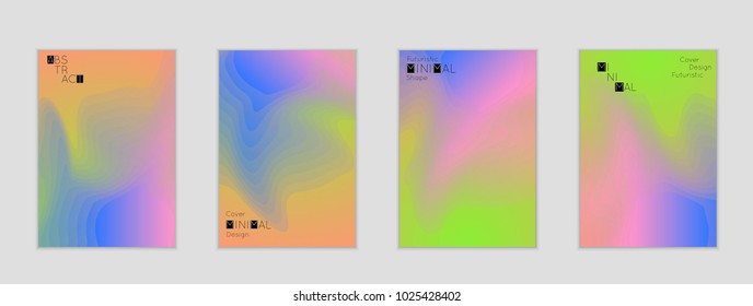 Minimal cover banner template. Geometric halftone colorful gradient texture. Futuristic abstract modern pattern with fluid colors creating digital art. Fluid gradient shape with transparent blend.