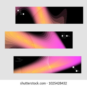 Minimal cover banner template. Geometric halftone colorful gradient texture. Futuristic abstract modern pattern with fluid colors creating digital art. Fluid gradient shape with transparent blend.