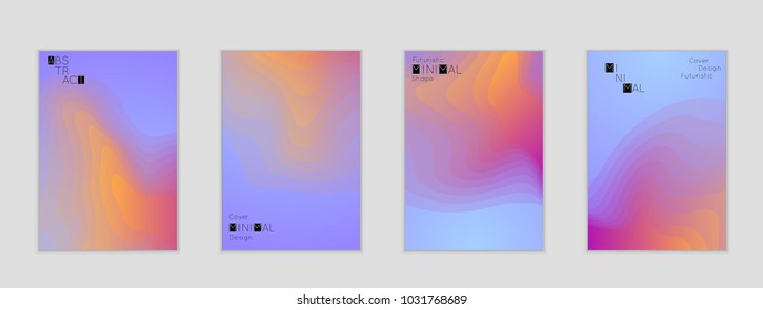 Minimal cover banner template. Geometric halftone colorful gradient texture. Futuristic abstract modern pattern with fluid colors creating digital art. Fluid gradient shape with transparent blend.