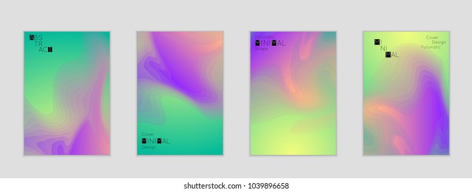 Minimal cover banner template. Geometric halftone colorful gradient texture. Futuristic abstract modern pattern with fluid colors creating digital art. Fluid gradient shape with transparent blend.