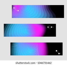 Minimal cover banner template. Geometric halftone colorful gradient texture. Futuristic abstract modern pattern with fluid colors creating digital art. Fluid gradient shape with transparent blend.