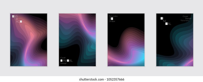 Minimal cover banner template. Geometric halftone colorful gradient texture. Futuristic abstract modern pattern with fluid colors creating digital art. Fluid gradient shape with transparent blend.