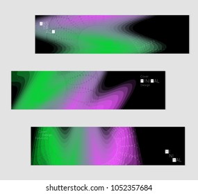 Minimal cover banner template. Geometric halftone colorful gradient texture. Futuristic abstract modern pattern with fluid colors creating digital art. Fluid gradient shape with transparent blend.