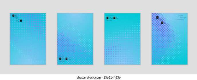 Minimal cover banner template. Geometric halftone gradient texture. Futuristic abstract modern pattern with halftone color effect creating digital art.