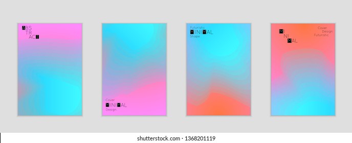 Minimal cover banner template. Geometric halftone colorful gradient texture. Futuristic abstract modern pattern with fluid colors creating digital art. Fluid gradient shape with transparent blend.