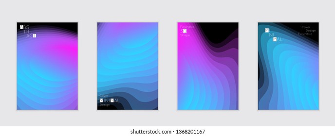 Minimal cover banner template. Geometric halftone colorful gradient texture. Futuristic abstract modern pattern with fluid colors creating digital art. Fluid gradient shape with transparent blend.