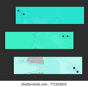 Minimal cover banner template. Geometric halftone gradient texture. Futuristic abstract modern pattern with halftone color effect creating digital art.