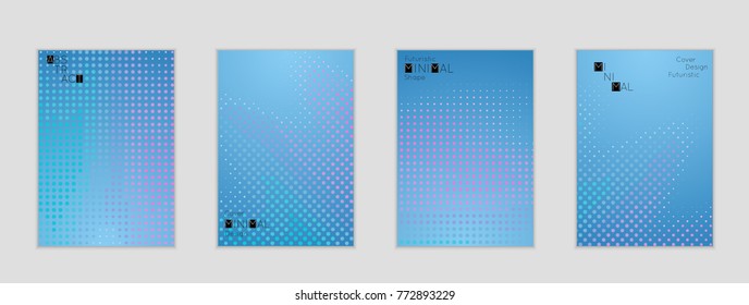 Minimal cover banner template. Geometric halftone gradient texture. Futuristic abstract modern pattern with halftone color effect creating digital art.