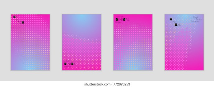 Minimal cover banner template. Geometric halftone gradient texture. Futuristic abstract modern pattern with halftone color effect creating digital art.
