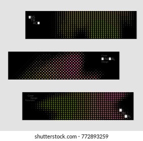 Minimal cover banner template. Geometric halftone gradient texture. Futuristic abstract modern pattern with halftone color effect creating digital art.