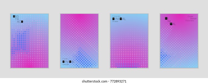 Minimal cover banner template. Geometric halftone gradient texture. Futuristic abstract modern pattern with halftone color effect creating digital art.