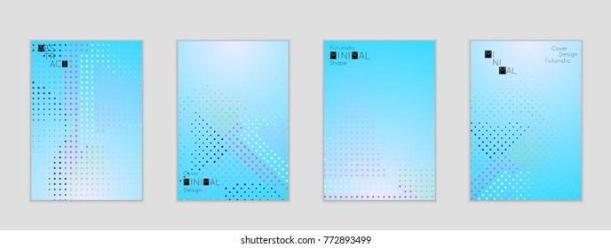 Minimal cover banner template. Geometric halftone gradient texture. Futuristic abstract modern pattern with halftone color effect creating digital art.