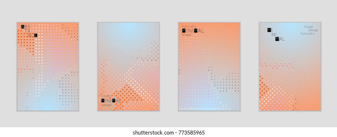 Minimal cover banner template. Geometric halftone gradient texture. Futuristic abstract modern pattern with halftone color effect creating digital art.
