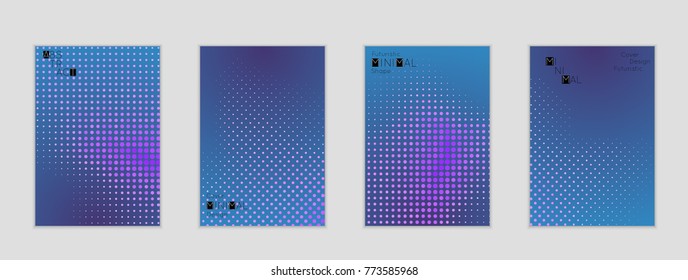 Minimal cover banner template. Geometric halftone gradient texture. Futuristic abstract modern pattern with halftone color effect creating digital art.