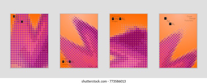 Minimal cover banner template. Geometric halftone gradient texture. Futuristic abstract modern pattern with halftone color effect creating digital art.