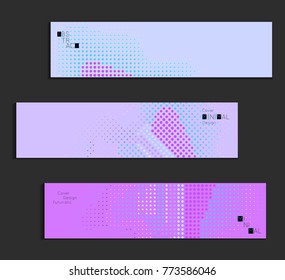 Minimal cover banner template. Geometric halftone gradient texture. Futuristic abstract modern pattern with halftone color effect creating digital art.