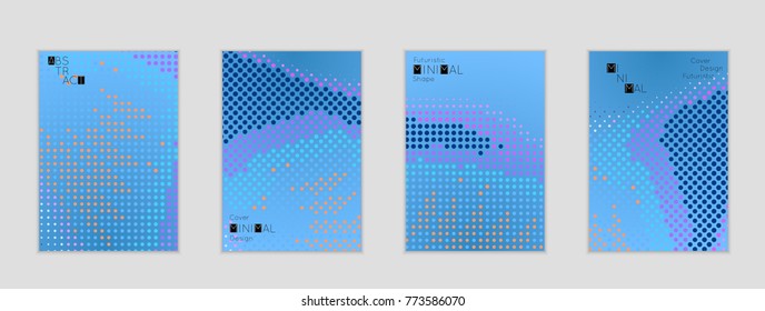 Minimal cover banner template. Geometric halftone gradient texture. Futuristic abstract modern pattern with halftone color effect creating digital art.