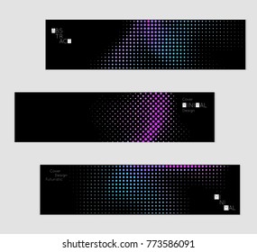 Minimal cover banner template. Geometric halftone gradient texture. Futuristic abstract modern pattern with halftone color effect creating digital art.