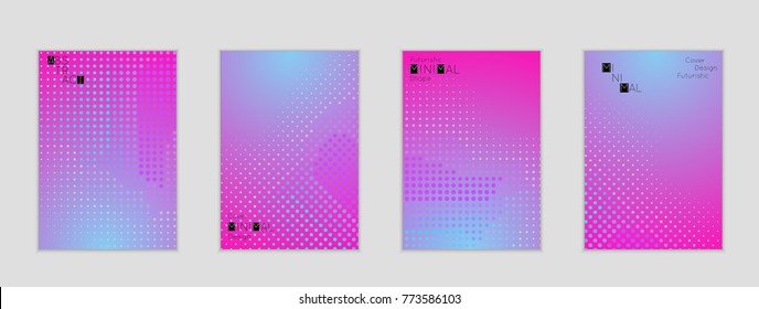 Minimal cover banner template. Geometric halftone gradient texture. Futuristic abstract modern pattern with halftone color effect creating digital art.