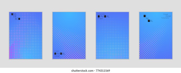 Minimal cover banner template. Geometric halftone gradient texture. Futuristic abstract modern pattern with halftone color effect creating digital art.