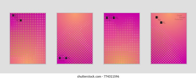 Minimal cover banner template. Geometric halftone gradient texture. Futuristic abstract modern pattern with halftone color effect creating digital art.
