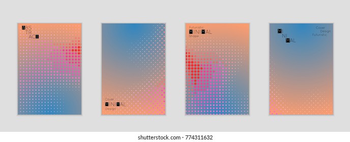 Minimal cover banner template. Geometric halftone gradient texture. Futuristic abstract modern pattern with halftone color effect creating digital art.