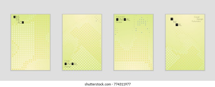 Minimal cover banner template. Geometric halftone gradient texture. Futuristic abstract modern pattern with halftone color effect creating digital art.