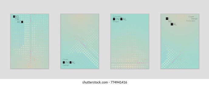 Minimal cover banner template. Geometric halftone gradient texture. Futuristic abstract modern pattern with halftone color effect creating digital art.