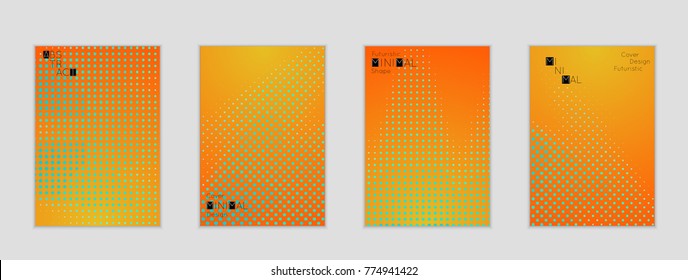 Minimal cover banner template. Geometric halftone gradient texture. Futuristic abstract modern pattern with halftone color effect creating digital art.