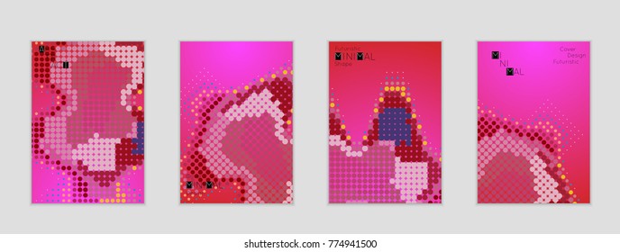 Minimal cover banner template. Geometric halftone gradient texture. Futuristic abstract modern pattern with halftone color effect creating digital art.
