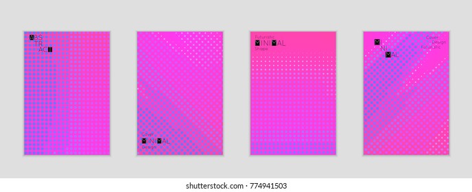 Minimal cover banner template. Geometric halftone gradient texture. Futuristic abstract modern pattern with halftone color effect creating digital art.