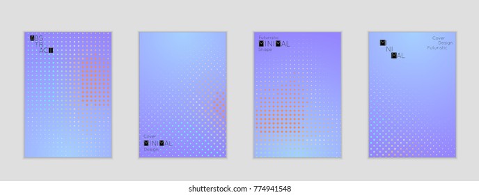 Minimal cover banner template. Geometric halftone gradient texture. Futuristic abstract modern pattern with halftone color effect creating digital art.
