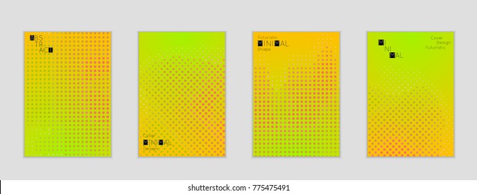 Minimal cover banner template. Geometric halftone gradient texture. Futuristic abstract modern pattern with halftone color effect creating digital art.