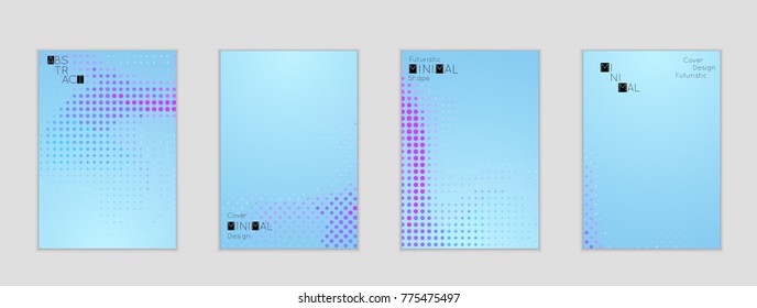 Minimal cover banner template. Geometric halftone gradient texture. Futuristic abstract modern pattern with halftone color effect creating digital art.