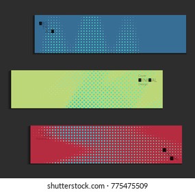 Minimal cover banner template. Geometric halftone gradient texture. Futuristic abstract modern pattern with halftone color effect creating digital art.