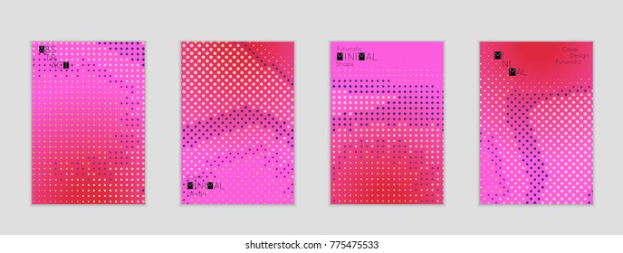 Minimal cover banner template. Geometric halftone gradient texture. Futuristic abstract modern pattern with halftone color effect creating digital art.