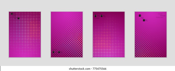Minimal cover banner template. Geometric halftone gradient texture. Futuristic abstract modern pattern with halftone color effect creating digital art.